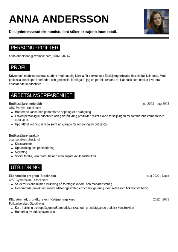 CV-exempel för student – skapa ett säljande CV - CV.se